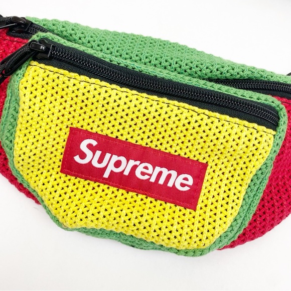 Supreme Authentic Rasta Belt Bag Fanny Pack Red Yellow Green Black Cotton - Picture 4 of 13